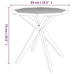 vidaXL Table de jardin 85x85x75 cm Bois d'acacia solide