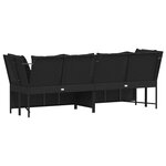 vidaXL Canapé de jardin avec coussins Noir Résine tressée