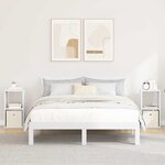 vidaXL Table de chevet avec tiroir 2 Pièces Blanc 30 5 x 27 x 59 5 cm
