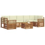 vidaXL Ensemble de canapés d'extérieur 8 Pièces Naturel et Crème