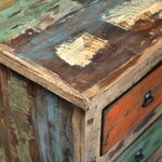 vidaXL Armoire avec 16 tiroirs Bois massif de récupération Multicolore