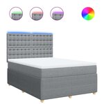 vidaXL Sommier à lattes de lit avec matelas Gris clair 160x200cm Tissu