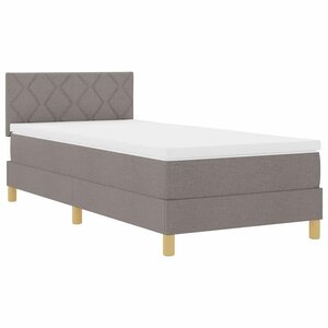 vidaXL Lit à ressort LED avec bandes LED Taupe 90 x 200 cm tissu