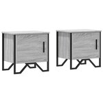 vidaXL Tables de chevet 2 Pièces sonoma gris 40x30x40 cm bois ingénierie