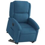 vidaXL Fauteuil inclinable électrique bleu velours