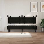 vidaXL Tête de lit suspendue Avec lumière LED Noir Simili cuir