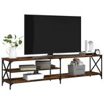 vidaXL Meuble TV chêne fumé 200x40x50 cm bois d'ingénierie et métal