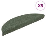 vidaXL Tapis d'escalier autocollants 5 pièces 56 x 17 x 3 cm Vert Demi-rond