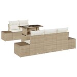 vidaXL Ensemble de 6 canapés de jardin avec coussins beiges en rotin synthétique
