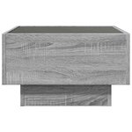 vidaXL Table basse avec LED sonoma gris 50x50x30 cm bois d'ingénierie