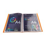 Protège-documents En Polypropylène 5/10e Opak Pochettes Cristal 60 Vues - A4 - Orange - Exacompta