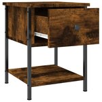 vidaXL Tables de chevet 2Pièces chêne fumé 34x35 5x45cm bois d’ingénierie