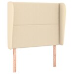 vidaXL Tête de lit avec oreilles Crème 93x23x118/128 cm Tissu
