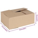 vidaXL Boîte Pliable 50 Pièces Marron 25 x 17.5 x 10 cm Carton