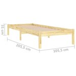 vidaXL Cadre de lit bois de pin massif 100x200 cm