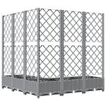 vidaXL Jardinière avec treillis Gris clair 120x120x121 5 cm PP