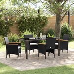 vidaXL Ensemble de salle à manger pour jardin 5 Pièces Noir Poly rotin
