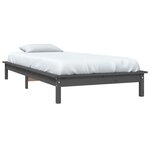 vidaXL Cadre de lit sans matelas gris 90x200 cm bois massif