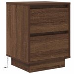 VidaXL Table de chevet avec lumières LED chêne marron 38x34x50 cm