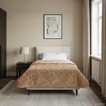 vidaXL Duvet d'hiver Taupe 155 x 220 cm Microfibre et polaire Teddy