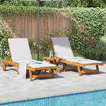 vidaXL Chaises longues lot de 2 avec table bois massif d'acacia