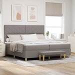 vidaXL Lit à ressorts avec matelas Taupe 200 x 200 cm tissu