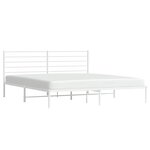 vidaXL Cadre de lit métal sans matelas et tête de lit blanc 180x200 cm