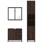 vidaXL Ensemble de meubles de salle de bain 3 Pièces Chêne marron