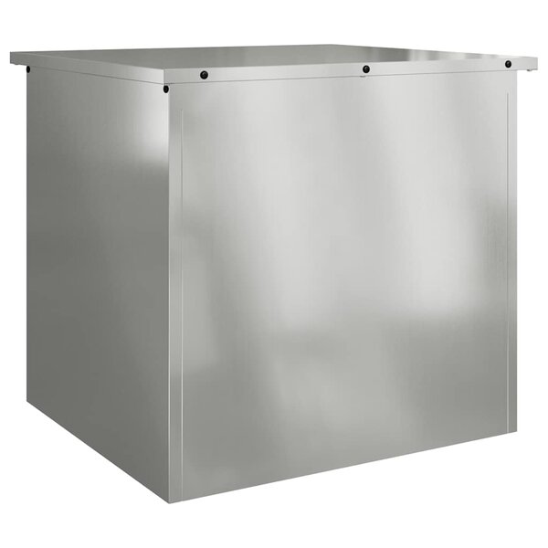 vidaXL Boîte de Rangement Extérieure Argent 55 x 50 5 x 50 cm Acier