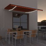 vidaXL Auvent automatique capteur de vent LED 450x350 cm Orange marron