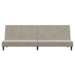 vidaXL Canapé-lit à 2 places gris clair velours
