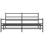 vidaXL Cadre de lit métal sans matelas avec pied de lit noir 183x213cm