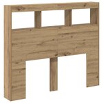 vidaXL Cabinet de Tête de Lit avec LED avec étagère chêne artisanal