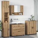vidaXL Ensemble de mobilier de salle de bain 4 Pièces chêne artisanal