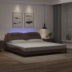 vidaXL Cadre de lit Viana avec LED sans matelas marron 200x200 cm