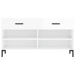 vidaXL Banc à chaussures blanc brillant 102x35x55 cm bois d'ingénierie