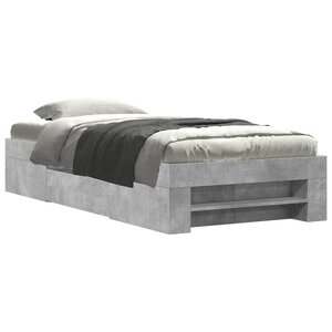 vidaXL Cadre de lit sans matelas gris béton 100x200 cm bois ingénierie