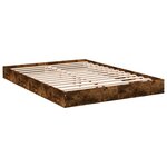 vidaXL Cadre de lit chêne fumé 140x200 cm bois d'ingénierie