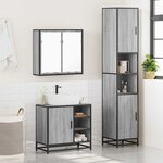 vidaXL Ensemble de meubles de salle de bain 3 Pièces Sonoma gris