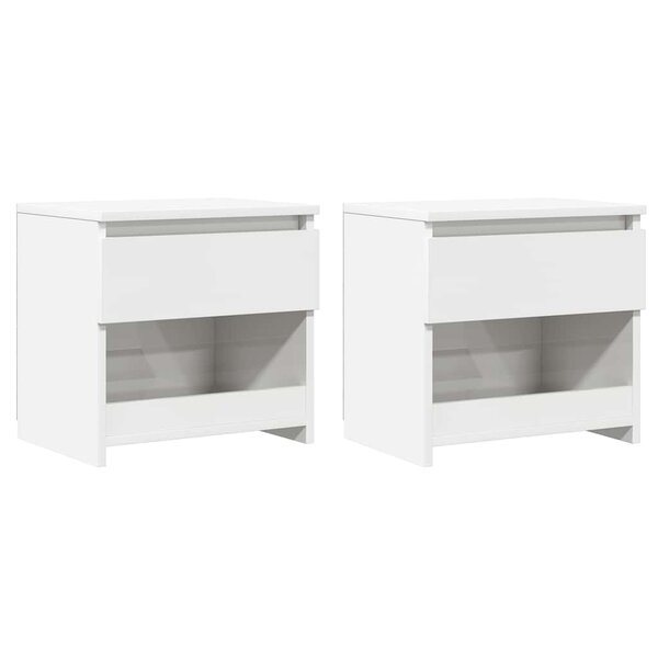 vidaXL Tables de chevet 2 Pièces Blanc brillant 40x30x39 cm Aggloméré