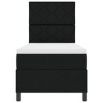 vidaXL Lit avec box spring et matelas noir 80x200 cm en tissu