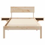 vidaXL Cadre de lit avec tables de chevet Marron Bois massif en pin
