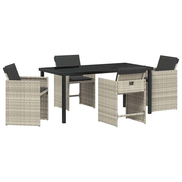 vidaXL Ensemble de salle à manger pour jardin 5 Pièces Gris clair