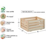 Caisse de rangement en pin massif home box moyenne