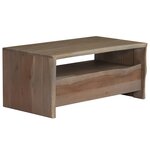 vidaXL Table basse Acacia massif Bord assorti 90x50x40 cm Gris