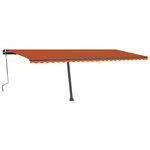 vidaXL Auvent manuel rétractable avec LED 600x350 cm Orange et marron