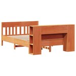vidaXL Lit bibliothèque sans matelas cire marron 160x200 cm pin massif