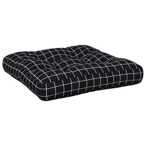 vidaXL Coussin de palette motif à carreaux noir 60x61 5x10 cm tissu