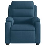 vidaXL Fauteuil inclinable de massage bleu velours