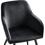 Tectake 2 Chaises MARILYN Design en Velours Style Scandinave - noir